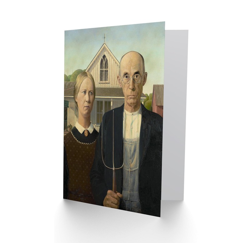 Artery8 Grant Wood Art Card American Gothic Midwestern Farmers