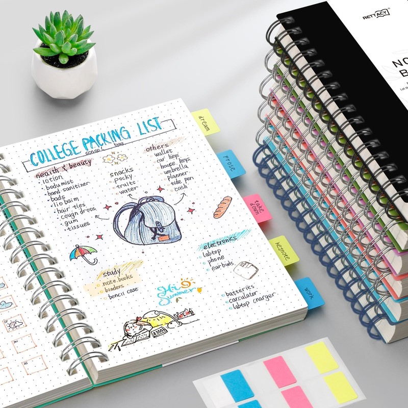 RETTACY Bullet Dotted Journal Notebook, 300 Pages, B5 Medium Size