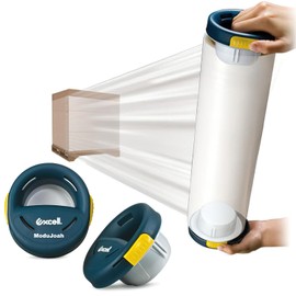 MDJ by Excell Stretch Wrap Film Dispenser with a Brake, Hand Saver for Easy Pallet Packaging, Wrap Handle for Shrink Film Packing, Moving, E-Commerce, Factory & Warehouse, Fits Any 3" Core Film