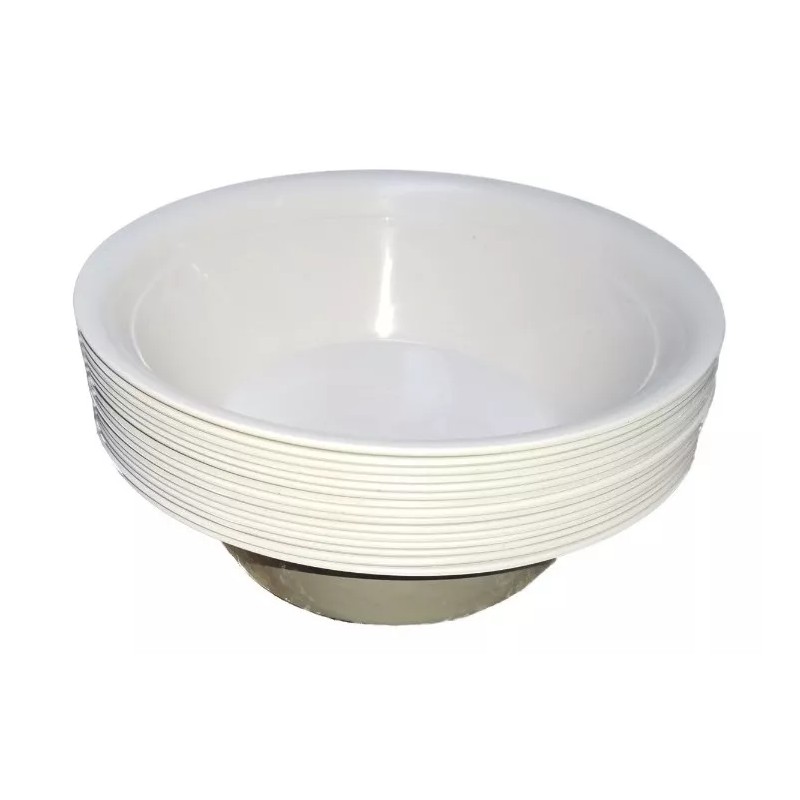 Boris 40 Platos Pozoleros Redondos Plástico 915ml Económico