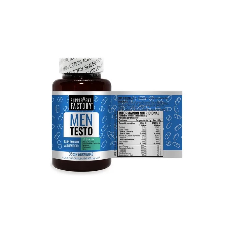 Men Testo, 100 Cápsulas, Calidad Premium