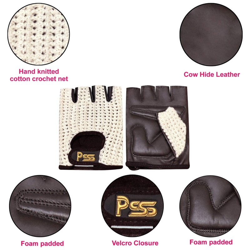 Prime Finger Less Net Cycle Padded Gloves Biker Fitness Gym