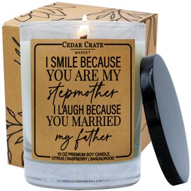 I Smile Because You're My Stepmother - Funny Birthday Candle for Mom & Best Friend, Sister Gift
