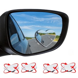 2PCS Heart Shaped Blind Spot Mirrors for Cars – Convex Rearview Mirror for Enhanced Safety – Universal Fit Stick-On Side Mirror with Cute Heart Design – Perfect for Cars, SUVs, Trucks