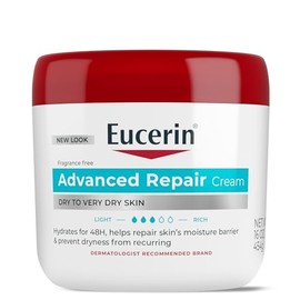 Crema reparadora avanzada Eucerin, sin fragancia, locin corporal completa para piel muy seca, 16 onzas Tarro