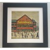 Greetingles Lowry-Style 12"/31cm Square Framed Print. Beautiful Black Ash Frame