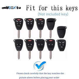 Ysbxitu Remote Control Key Case Car Key Case Fits Jeep Wrangler Compass Patriot Liberty Chrysler 300 PT Caliber Dodge Nitro Intelligent Key Cover Car Lover C Black