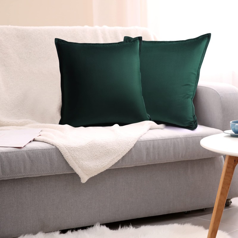 PiccoCasa Decorative Velvet Throw Pillow Covers Pack of 2, Square