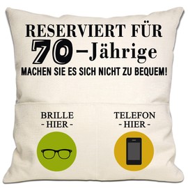 70. Geburtstag Geschenk Tasche Kissenbezug für 70 Jahre alt Frauen Männer Frau Ehemann Mama Papa Oma Opa Tante Onkel Freunde Schwester Bruder Nachbarn 70.(70. Geburtstag)