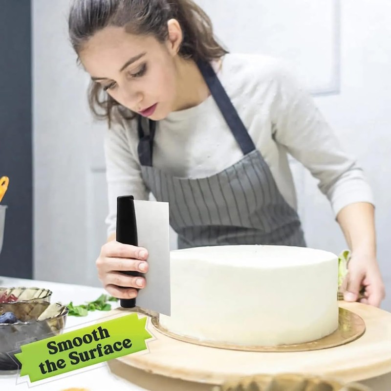 Bench Scraper for Baking, Dough Scraper for Cutting, Dicing, Chopping