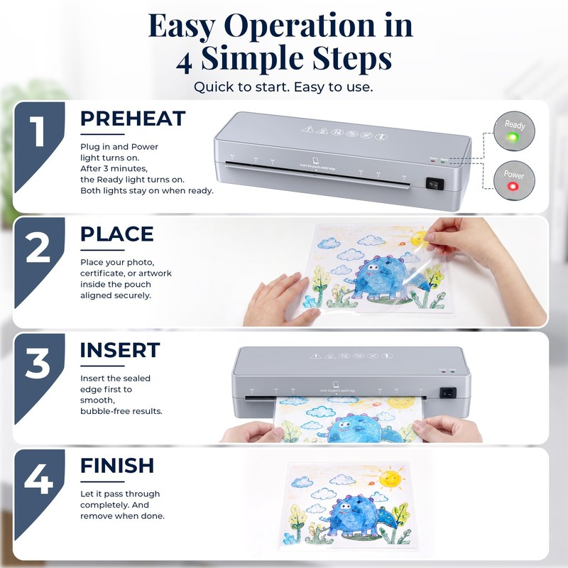 MAXDONE Laminator Machine 9-Inch - 5-in-1 Thermal Laminator Kit