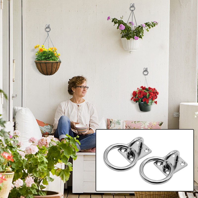 Hoypeyfiy M8 Ceiling Hooks 304 Stainless Steel Wall Mount Hook