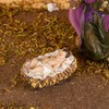 15.25-Inch Long Moss Stable with Set of 9 Resin Figurines