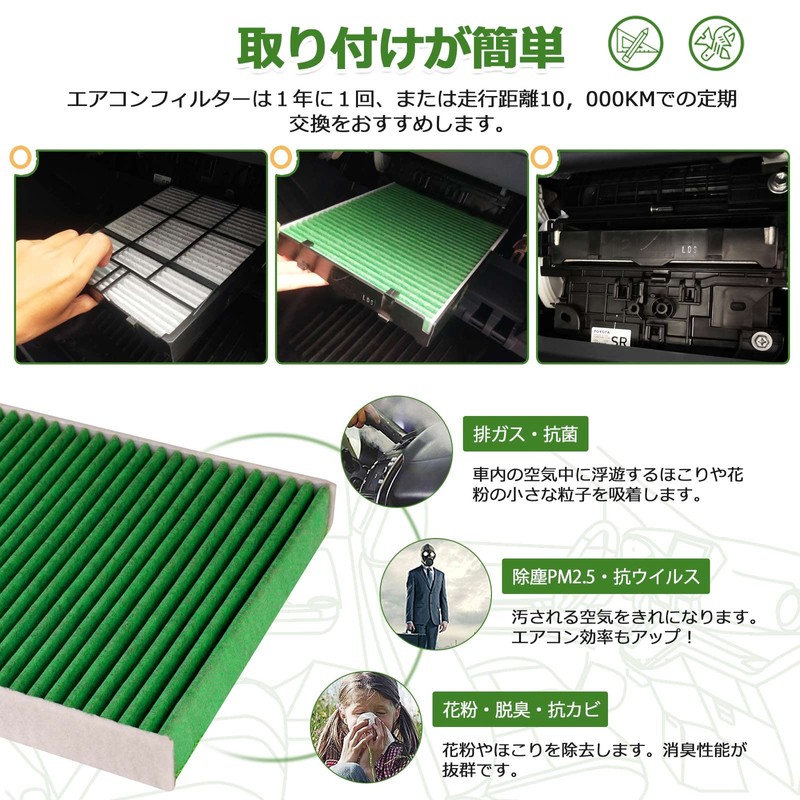 AUTO SPEC Car Air Conditioner Filter, 5 Layer Structure, Includes