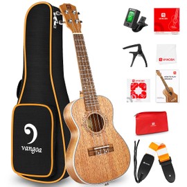 Tenor Ukulele 26 Inch Mahogany Professional Acoustic Ukelele Four String Wooden Hawaiian Uke Beginner Kit Ukuleles Bundle for Adult Starter Kit, by Vangoa