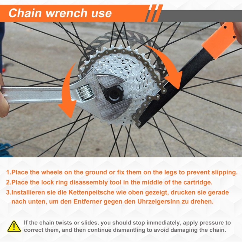 TYBYBB Bicycle Chain Whip with Sprocket Puller and Puller Universal