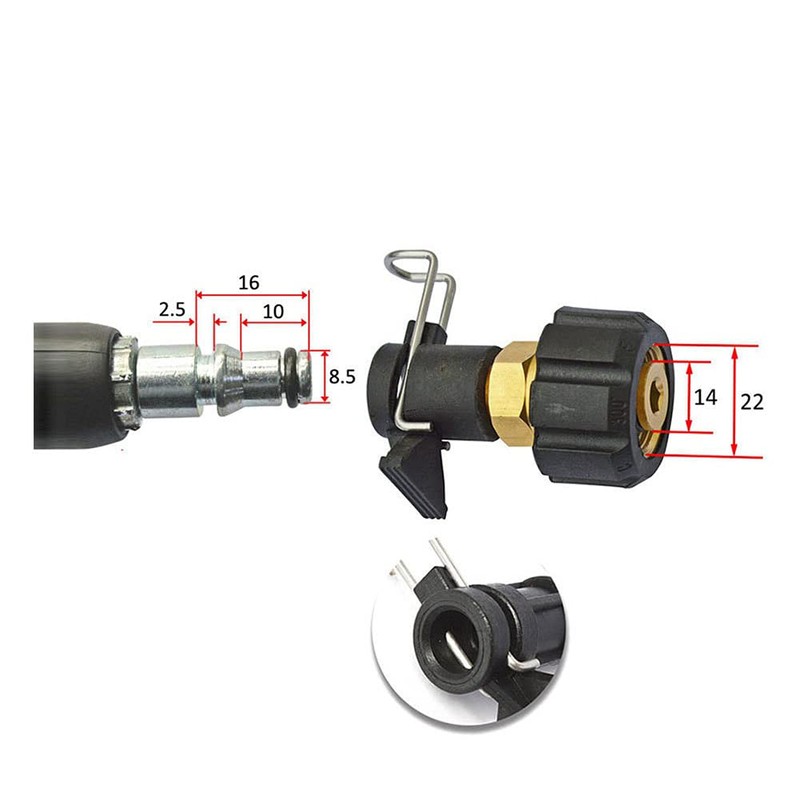 MoreChioce M22 Pressure Washer Adapter, 14 mm 2320 PSI Pressure