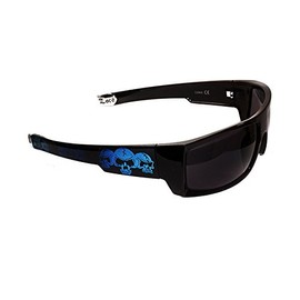 Locs 8LOC91025-SKL Skull Printed Temple Hardcore Men's Sunglasses (Black-Blue)