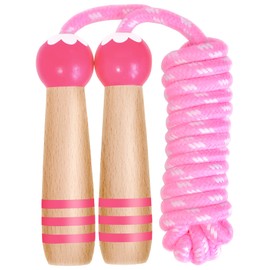Jump Rope 【Easy for beginners to jump】【Jump rope to make you love jump rope】 Children Preschoolers Elementary School Students Skipping Rope Wal Base (Pink)