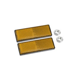 Hihaha Front Lower Fork Reflector Sticker Rear Saddlebag Reflective Cover Universal Yellow with Screw 2 Pcs Durable Material