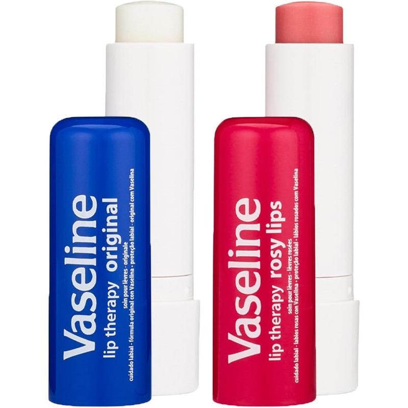 Vaseline- Paquete variado de 4 bálsamos labiales hidratantes Lip Therapy