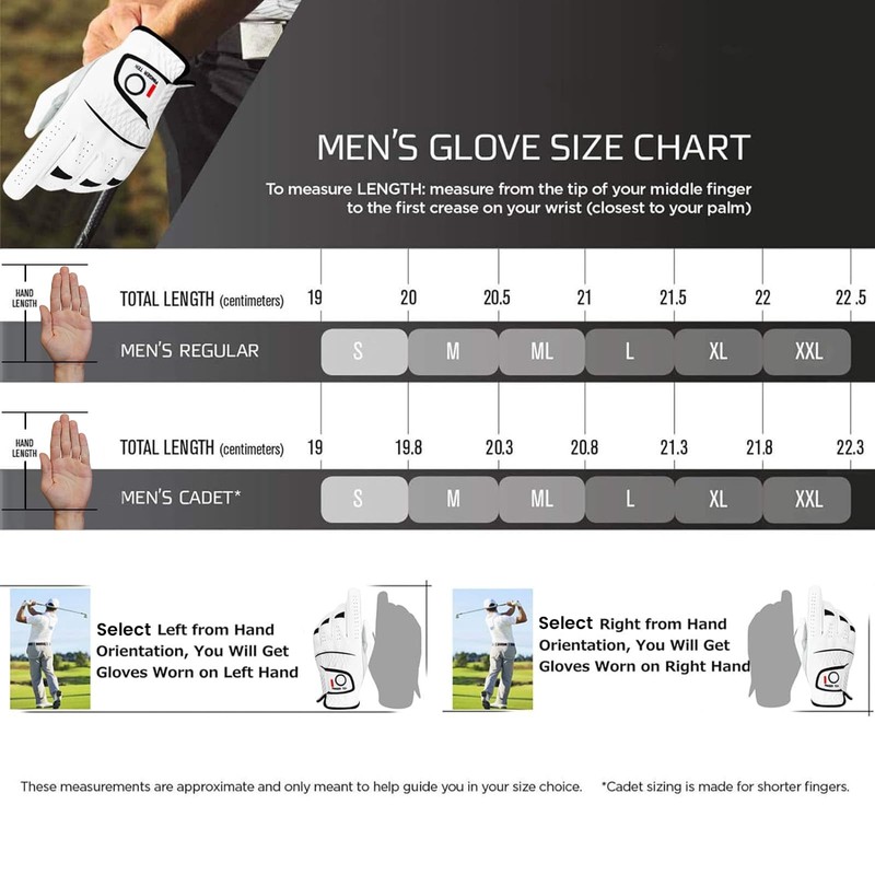 FINGER TEN Golf Gloves Men Left Right Hand Handed Golfer