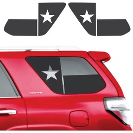 Compatible with Toyota 4Runner 2010-2023 | Precut Texas American Flag Window Decals | Rear Quarter Window Both Side | Proudly Made in The US | Matte Black (Texas Flag Straight)