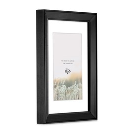 Hama Rise Picture Frame 20 x 30 cm (with Mount Picture Format 13 x 18 cm, Wooden Frame, for Portrait Format, for Landscape Format, for Standing or Hanging, Reflective Glass) Black