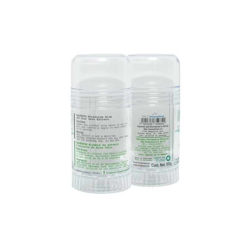 Desodorante Piedra Natural Aloe Vera 100g Sin Color 6 u/pqt