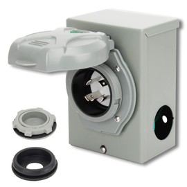 30AMP Generator Power Inlet Box with Pre Punched Knockouts, 30 Amp Generator Power Inlet Box, NEMA L14-30P for 4 Prong Generator with Indicator Light for Outdoor Use, ETL Listed (L14-30P)