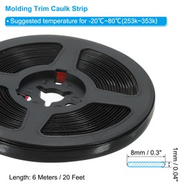 PATIKIL Caulking Trim Strip, 20 Ft Corner Peel and Stick Wall Molding Edging Waterproof Self-Adhesive Trim Caulk Strip for Ceiling Countertop Toilet Tile Tub, Black