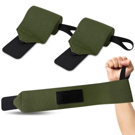 Wrist Straps Weightlifting, 1 Pairs 25.6” Weight Lifting Straps Adjustable Wrist Wraps Weightlifting with Heavy Duty Thumb Loop for Gym Strength Training Deadlift Bodybuilding (Army Green)