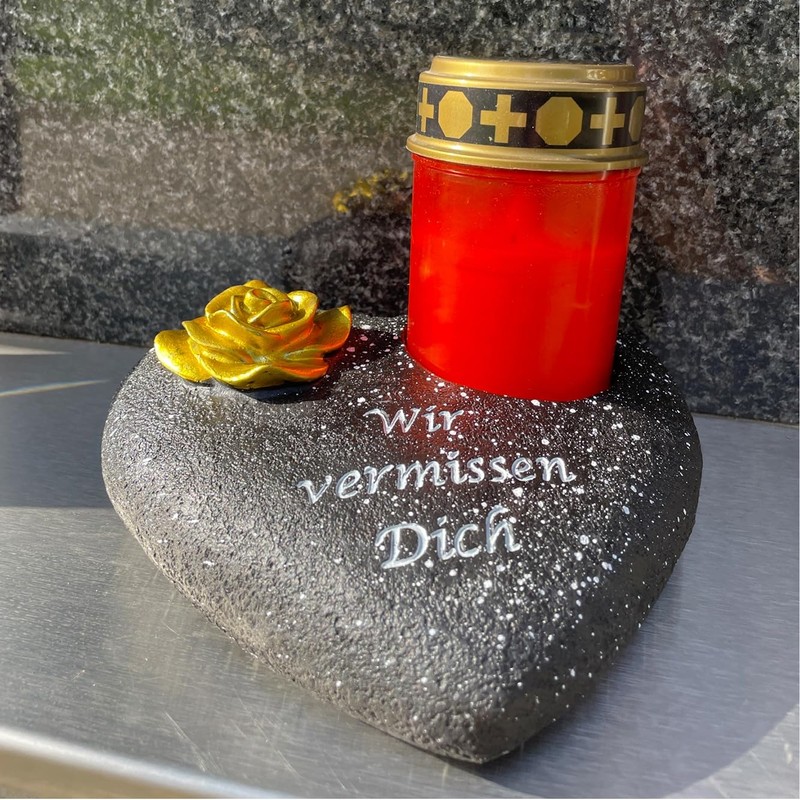 KELOPEST® Grave Ornament Heart in Stylish Stone Look – The