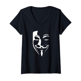 Womens Anonymous Mask V-Neck T-Shirt