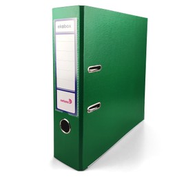 Netuno 1 x Ekobox Lever Arch Files, Green, DIN A4, 2-Ring Mechanism, 8 cm Plastic File, Wide Office File, Letter File, Polypropylene, Coloured