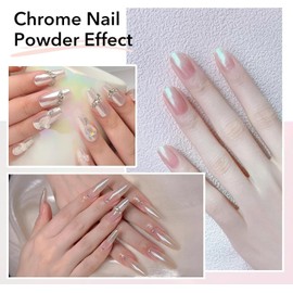 6 Colores Polvo de Uñas Cromado Efecto Espejo, Pigmento Metálico Manicura Kit de Nail Art con Esponja Aplicadora, Ideal para Uñas de Gel y Decoración Profesional