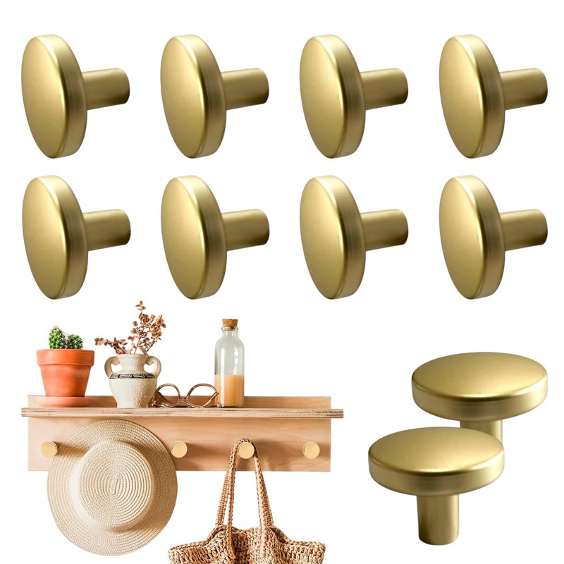 MVPACKEEY 10Pcs Round Cabinet Knobs Drawer Knobs Gold Drawer Knobs
