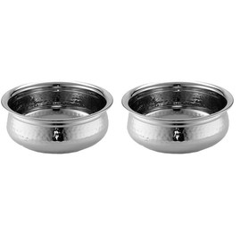 American Metalcraft HB7 Stainless Steel Bowl, Hammered, Moroccan, 38 oz. (Pack of 2)