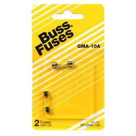 Bussmann BP/GMA-10A 10 Amp Glass Fast Acting Cartridge Fuse 125V Ul Listed, Carded (2 Pack)