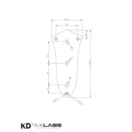 AxLabs Hardware KD By AxLabs Steel J-Bass Style Control Plate, 3-Hole Mount - Satin Black