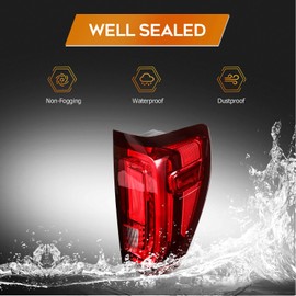 LBRST Tail Light Assembly Compatible with 2019-2024 for GMC Sierra 1500/2500HD/3500HD with LED Red Lens Chrome Brake Light Rear Lamps Driver Side 84968740 GM2800310