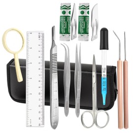 A2Z 30pc Entomology Kit, Butterfly Specimen Collecting & Taxidermy Tools for Students, Lab Use & Field Research - Scissors, Forceps,Magnifying Glass, Dropper, Free Blades & Ruler- Gift for Naturalists