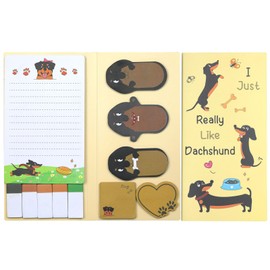 Yamobi 550 Sheets Dachshund Sticky Notes Set with Cute Dachshund Motifs, Ideal for School, Office and Home, Desk Accessories and Gift Idea
