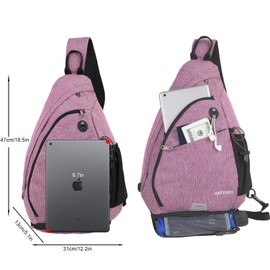 WATERFLY Sling Backpack Sling Bag Small Crossbody Daypack Casual Backpack Chest Bag Rucksack for Men & Women Outdoor Cycling Hiking Travel