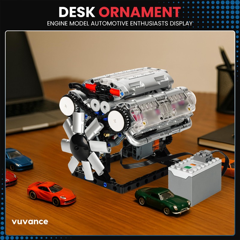 Vuvance V8 Engine Model kit with Battery and Motor –