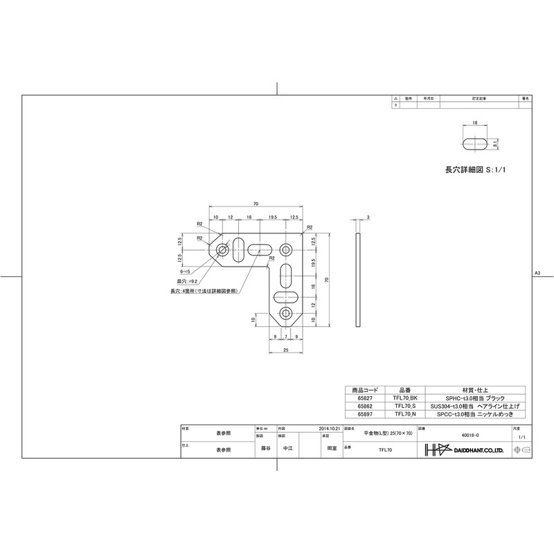 DAIDOHANT 65862 DH Reinforced Hardware for Perfect Support, L-Shape, Flat,