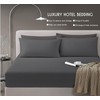 Deep Fitted Sheet King Size Cotton, Charcoal - 300 Thread