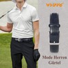 WHIPPY Men's Leather Belt Classic Denim Belt for Men 38
