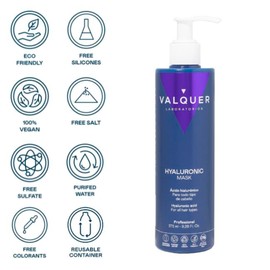 Valquer Hyaluronic Acid Mask. Extra hydration and vitality. For all hair types. Zero% - 275 ml