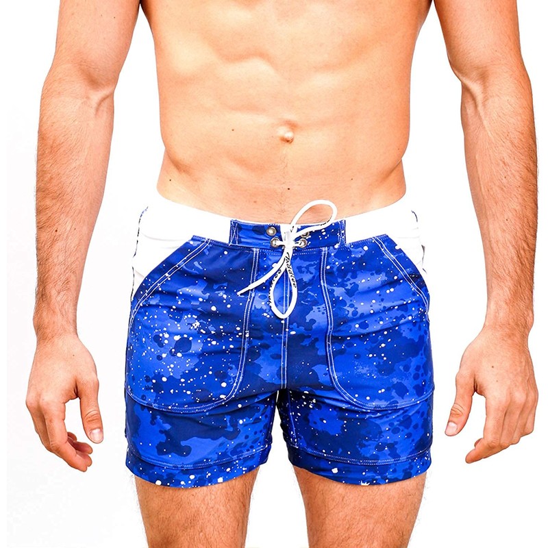 Taddlee Traje de baño para hombre de corte cuadrado, Azul
